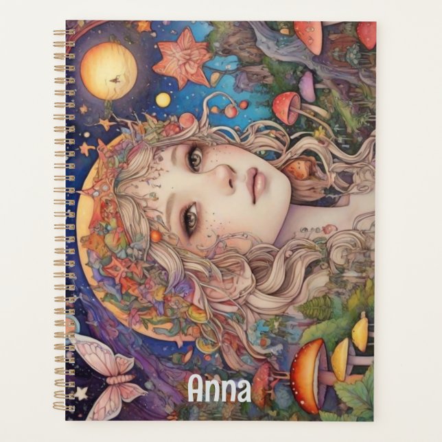 Mystical Fantasy Girl - Custom Magical Planner (Front)