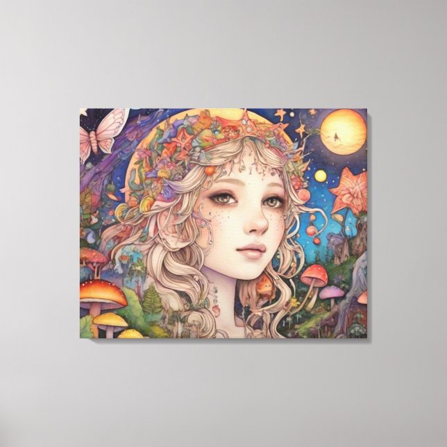 Mystical Fantasy Girl - Magical Canvas Print (Front)
