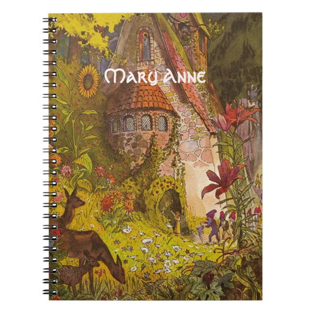 Mystical Fantasy Gnome Forest Home Notebook (Front)