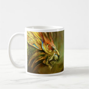 Mystical Fantasy Lion's Head Profile Coffee Mug