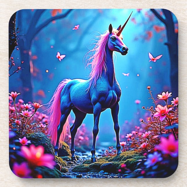 Mystical Fantasy Unicorn Art Coaster (Front)