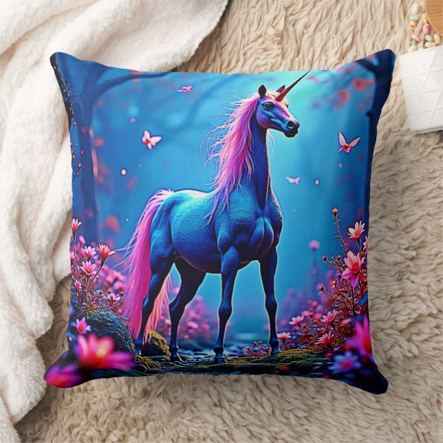 Mystical Fantasy Unicorn Art Throw Pillow (Blanket)