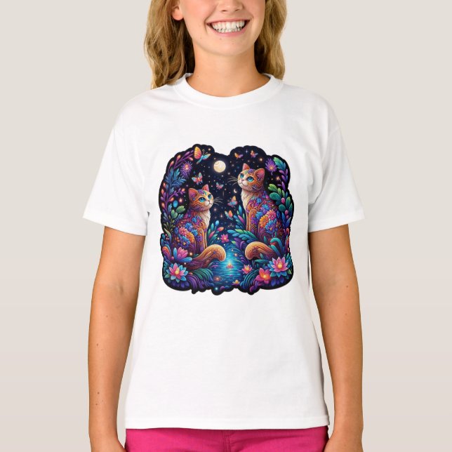 “Mystical Feline Fantasy” T-Shirt (Front)