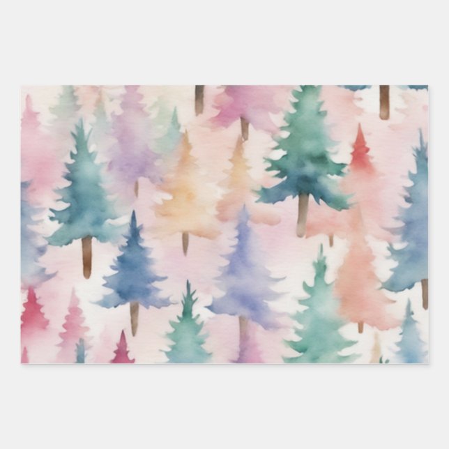 Mystical Festive Forest: An Odyssey of Twinkling L Wrapping Paper Sheet (Front)