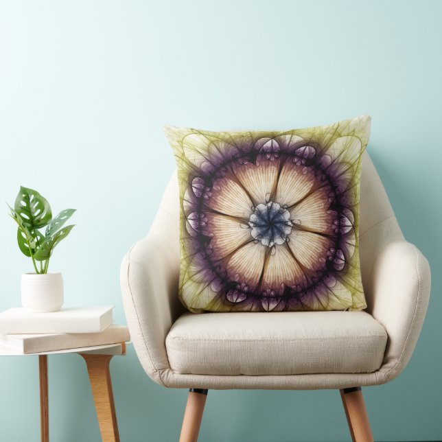 Mystical floral magical enigmatic pattern throw pillow (Chair)