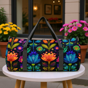 Mystical Floral Tropical Foliage Duffle Bag