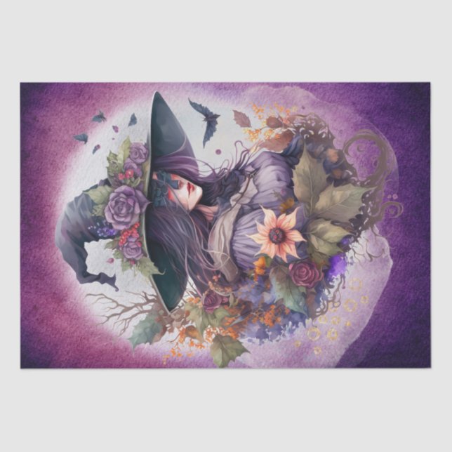 Mystical Floral Witch Tissue Paper (Front)