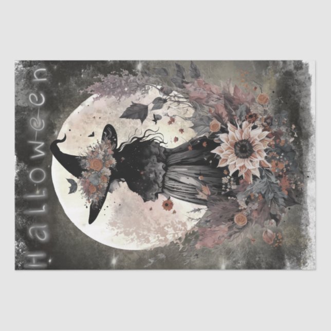 Mystical Floral Witch Tissue Paper (Front)