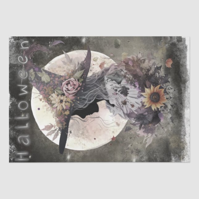 Mystical Floral Witch Tissue Paper (Front)