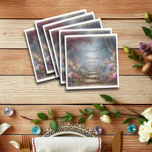 Mystical Floral Woodland Wedding Napkin