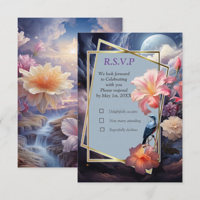 Mystical Flowers of the Supernatural Realm  RSVP Card (Front/Back)