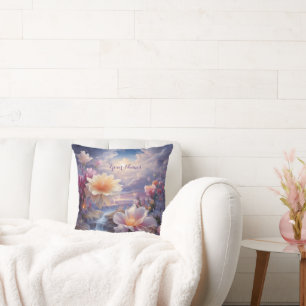 Mystical Flowers of the Supernatural Realm Throw Pillow