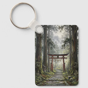 Mystical forest and torii gate that symbolizes it keychain