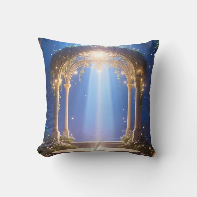 Mystical Forest Archway Throw Pillow (Front)