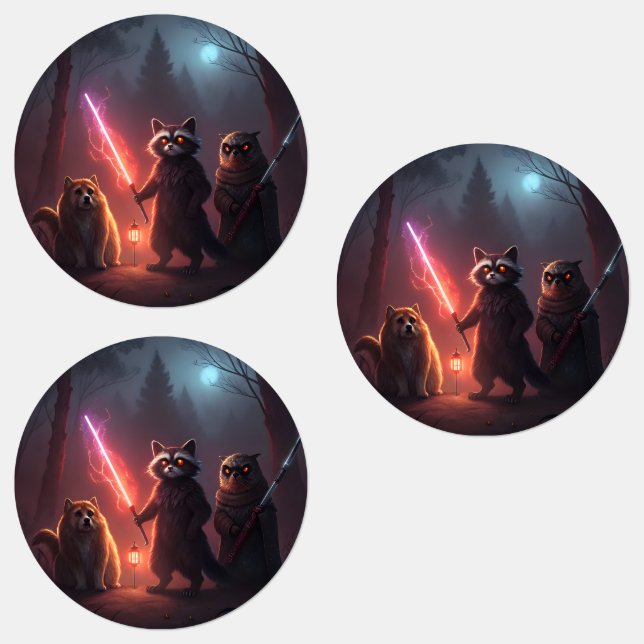 Mystical Forest Battle Animals Art (Group)