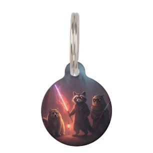 Mystical Forest Battle Animals Art Pet Tag