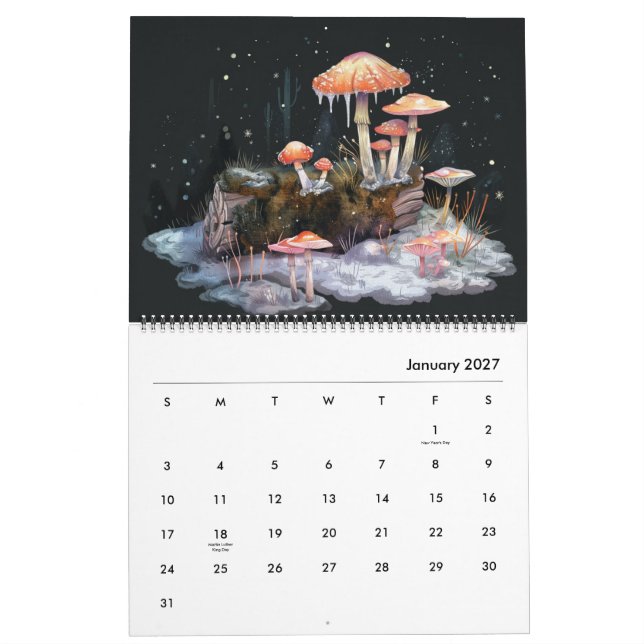 Mystical Forest Cottagecore Calendar (Jan 2027)
