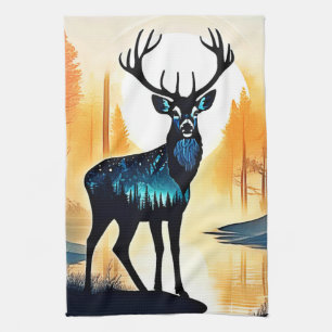 Mystical Forest Deer Kitchen Towel