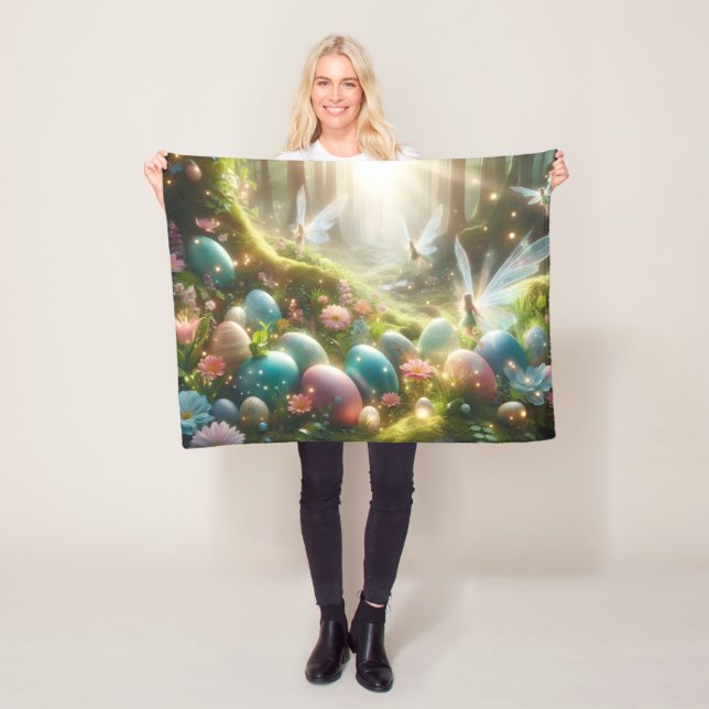 Mystical Forest Fairy Magical Spring Eggs Fleece Blanket (In Situ)