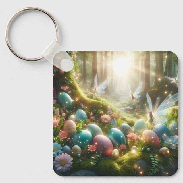 Mystical Forest Fairy Magical Spring Eggs Keychain (Front)