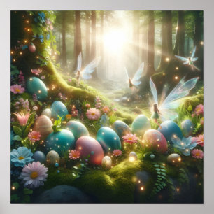 Mystical Forest Fairy Magical Spring Eggs Poster