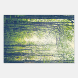 Mystical forest wrapping paper sheet