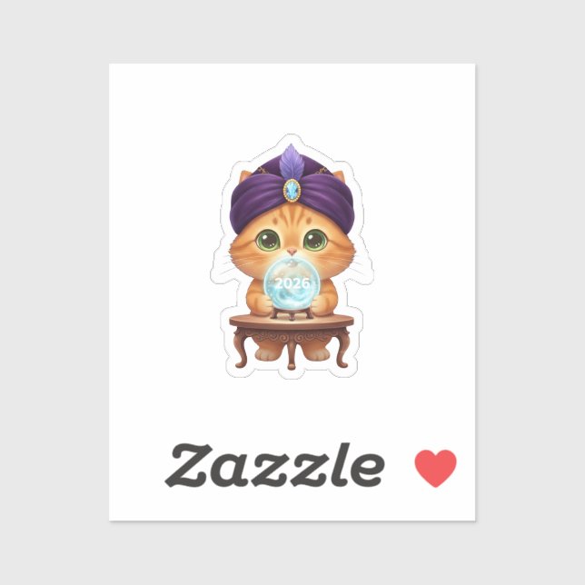 Mystical Fortune Teller Cat Crystal Ball New Year  (Sheet)