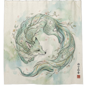 Mystical Fox Dragon Watercolor Art (1)