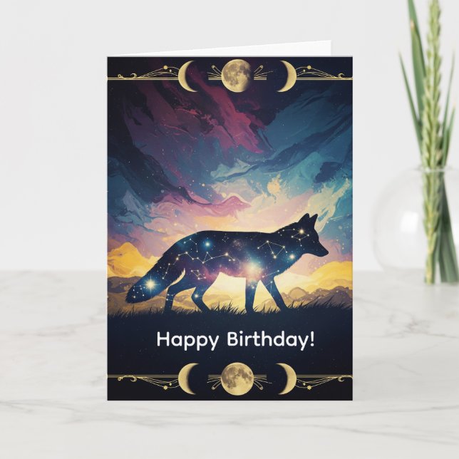 Mystical Fox Greeting Card (Front)