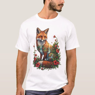 Mystical Fox Tropical Temple Landscape Wildlife T-Shirt