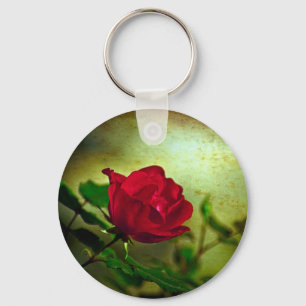 Mystical Garden Gothic Valentine's day Red Rose Keychain