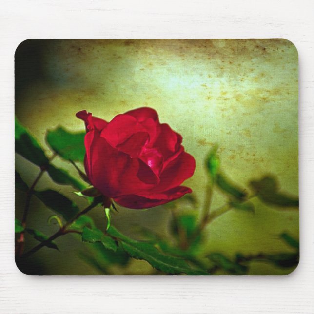 Mystical Garden Gothic Valentine's day Red Rose Mouse Pad (Front)