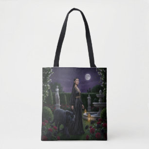 Mystical Garden Tote Bag: Woman & Panther Bag