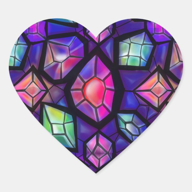 Mystical Gems  Heart Sticker (Front)