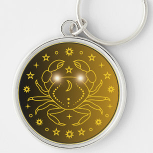 Mystical Golden Zodiac Cancer Keychain