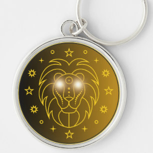 Mystical Golden Zodiac Leo Keychain