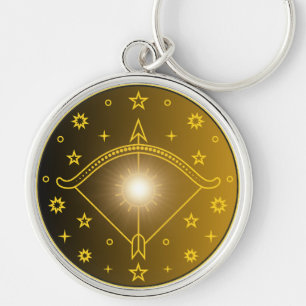 Mystical Golden Zodiac Sagittarius Keychain
