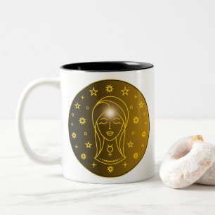 Mystical Golden Zodiac Virgo Two-Tone Coffee Mug