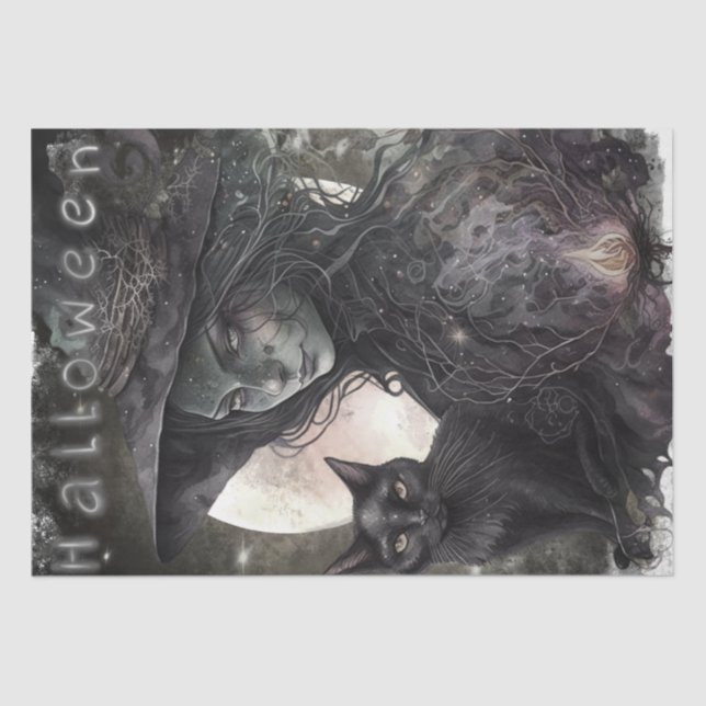 Mystical Gothic Witch Tissue Paper (Front)