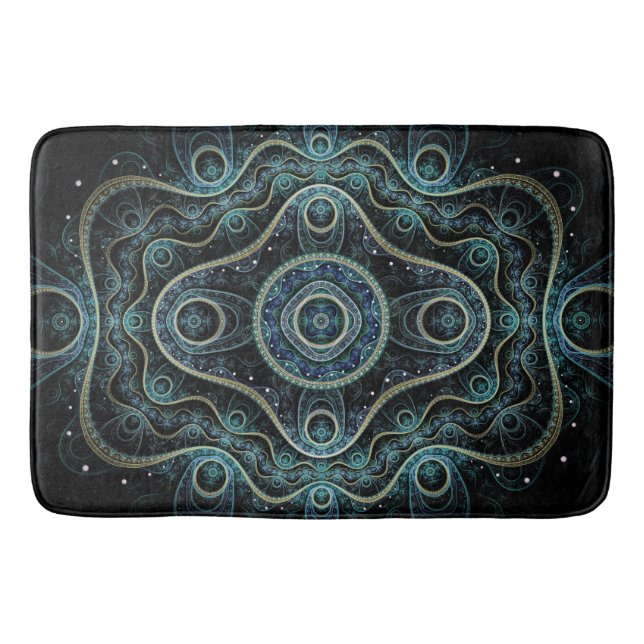 Mystical Grand Royal Julian Fractal Mandala Art Bath Mat (Front)