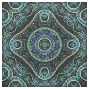 Mystical Grand Royal Julian Fractal Mandala Art Fabric