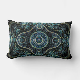 Mystical Grand Royal Julian Fractal Mandala Art Lumbar Pillow