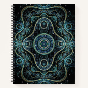 Mystical Grand Royal Julian Fractal Mandala Art  Notebook