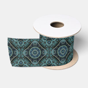 Mystical Grand Royal Julian Fractal Mandala Art Satin Ribbon