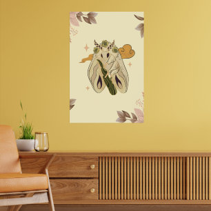 Mystical Graphic Artwork, Beige Fae Moth Poster