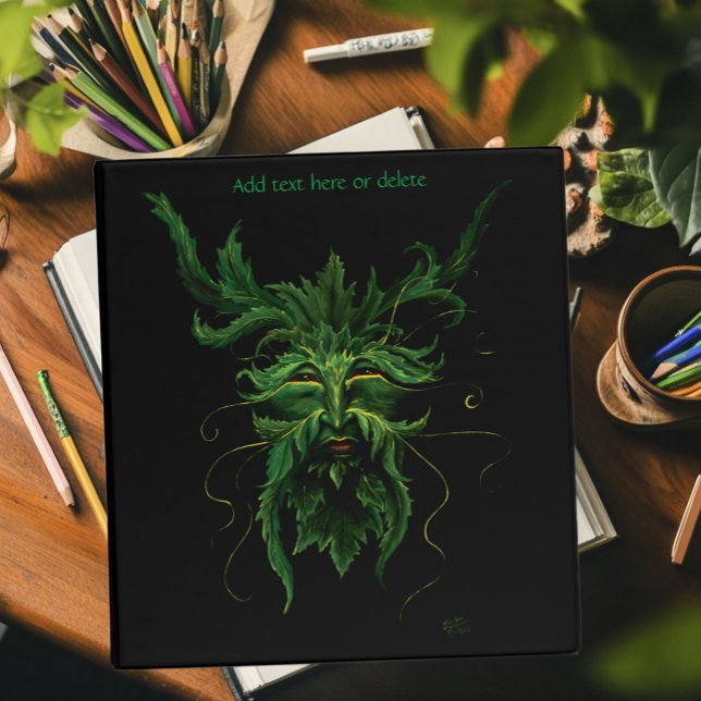 Mystical Greenman Forest Spirit Leaf Face Fantasy Binder (Creator Uploaded)