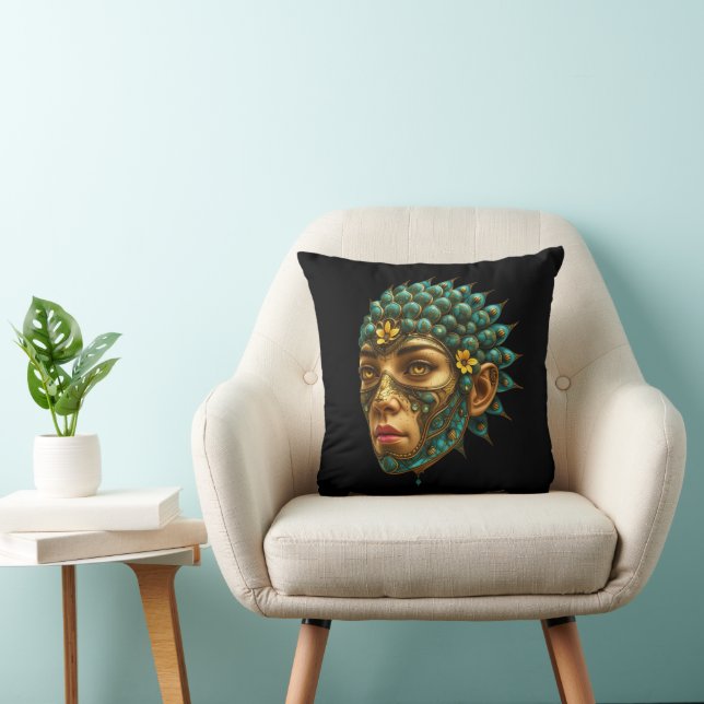 Mystical Guardian Vision - Fantasy Graphic Art Throw Pillow (Chair)