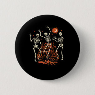 Mystical Halloween Dancing Skeletons 2 Inch Round Button