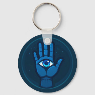 Mystical Hand With Eye Symbol Keychain