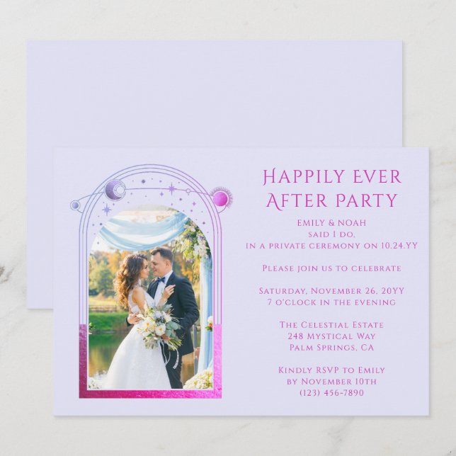 Mystical Happily Ever After Wedding Reception Invitation (Front/Back)
